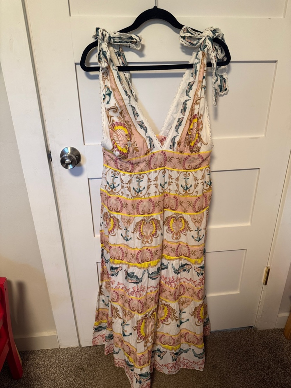 Farm Rio Tie-Shoulder Maxi Dress M BNWT